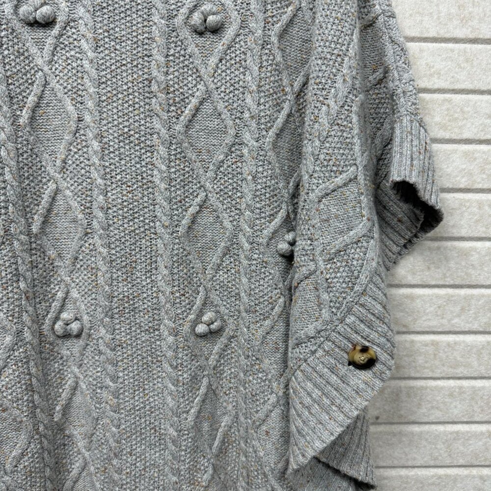 Talbots Gray Cable Knit Poncho - image 6
